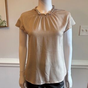 Express Tan Ruffled Blouse